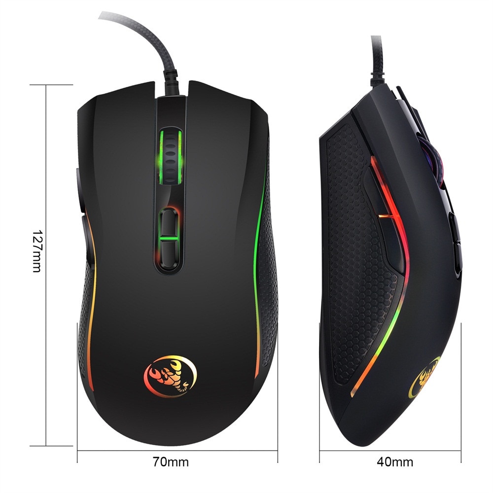 Wired Gaming Mouse Pro Gamer 3200DPI 7 Bright Color LED Backlit Optical Ergonomics Mouse Mice Comfortable Touch