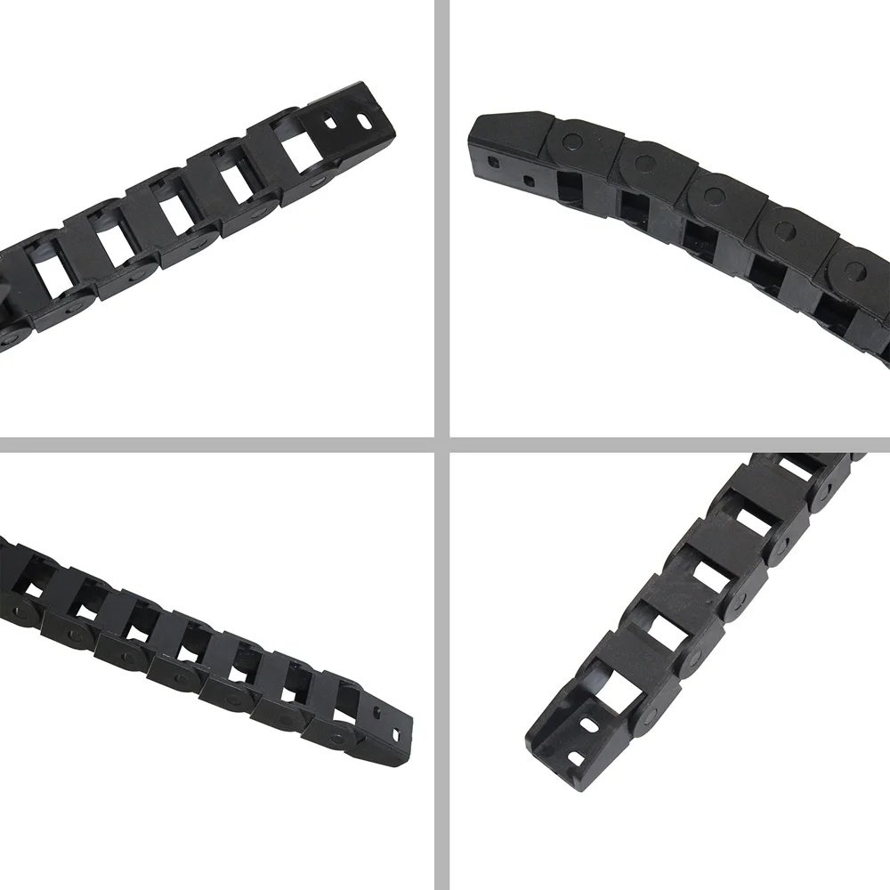 Chaîne de câble en plastique de 1 mètre, porte-fil de 1M, chaîne de traînée avec chaînes de connecteur d'extrémité pour Machine de routeur CNC, canal de câble CNC