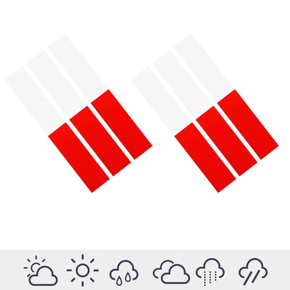 10Pcs Car Stickers Products Conspicuity Reflective Tape 2x12 Inch Red White Strip Trailer RV Truck For Car Accessories Stickers