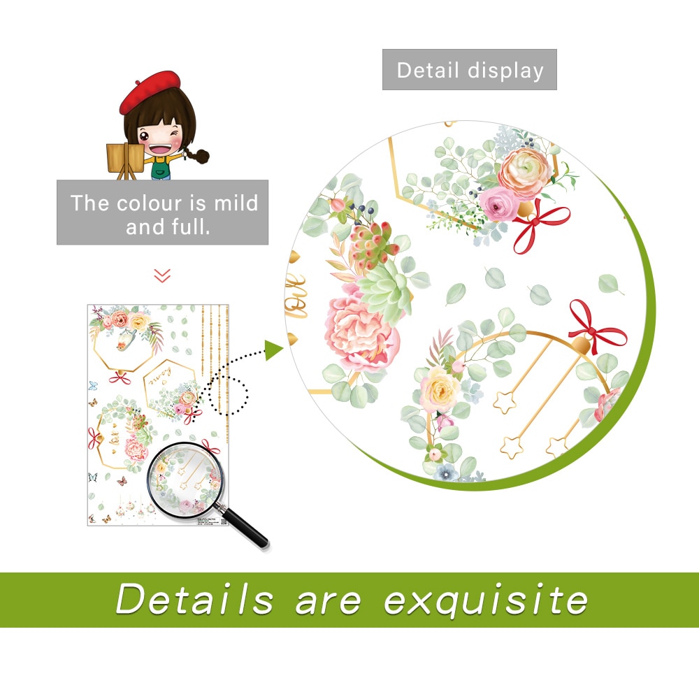 Modern Wall Sticker Flower Living Room Wall Art Stickers Bedroom Home Decor Self Adhesive Mural Removable Korean Style