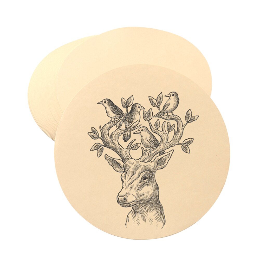 25 Sheets Round Kraft Sketch Paper Thick Drawing Pads Painting Art Supplies for Artist School (25cm Diameter)