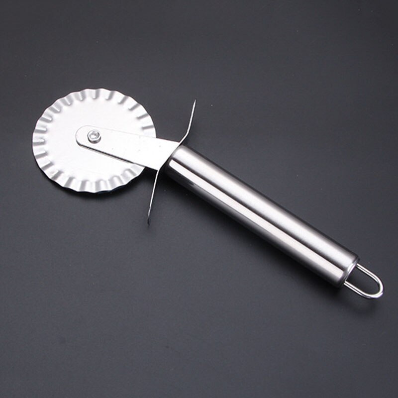 Rvs Pizzasnijder Roller Pizza Mes Cutter Gebak Pasta Deeg Crimper Keuken Pizza Gereedschap