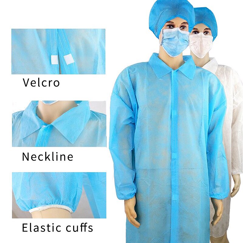 Monos impermeables no tejidos a prueba de polvo ropa de trabajo de fábrica para mujer traje de trabajo lavable de talla grande protección para ropa