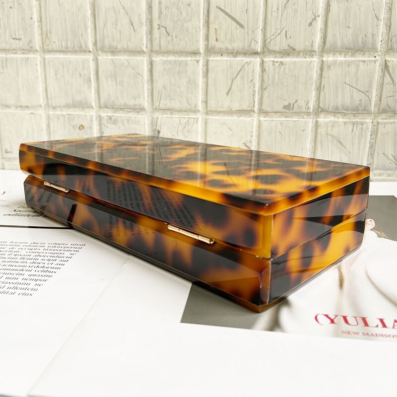 Personlighet leopard akryl flicka axelväska leopard enkelrum budväska middag fest motståndare ta väskan