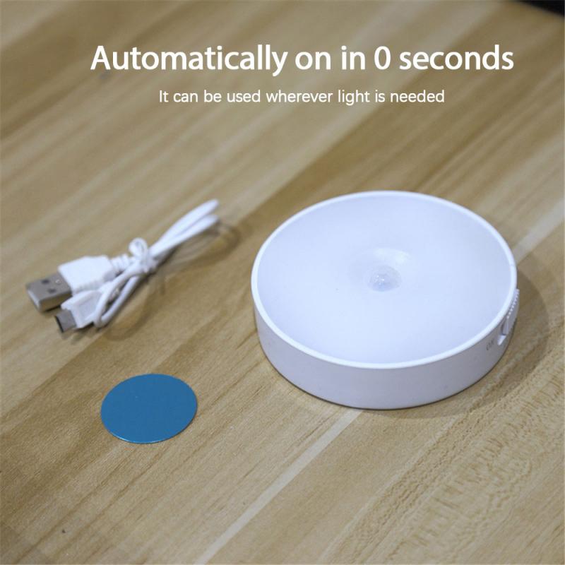 Motion Sensor LED Rechargeable Night Light Wireless Energy-saving LED Body Induction Lamp Bedroom Washroom Smart Home Modules