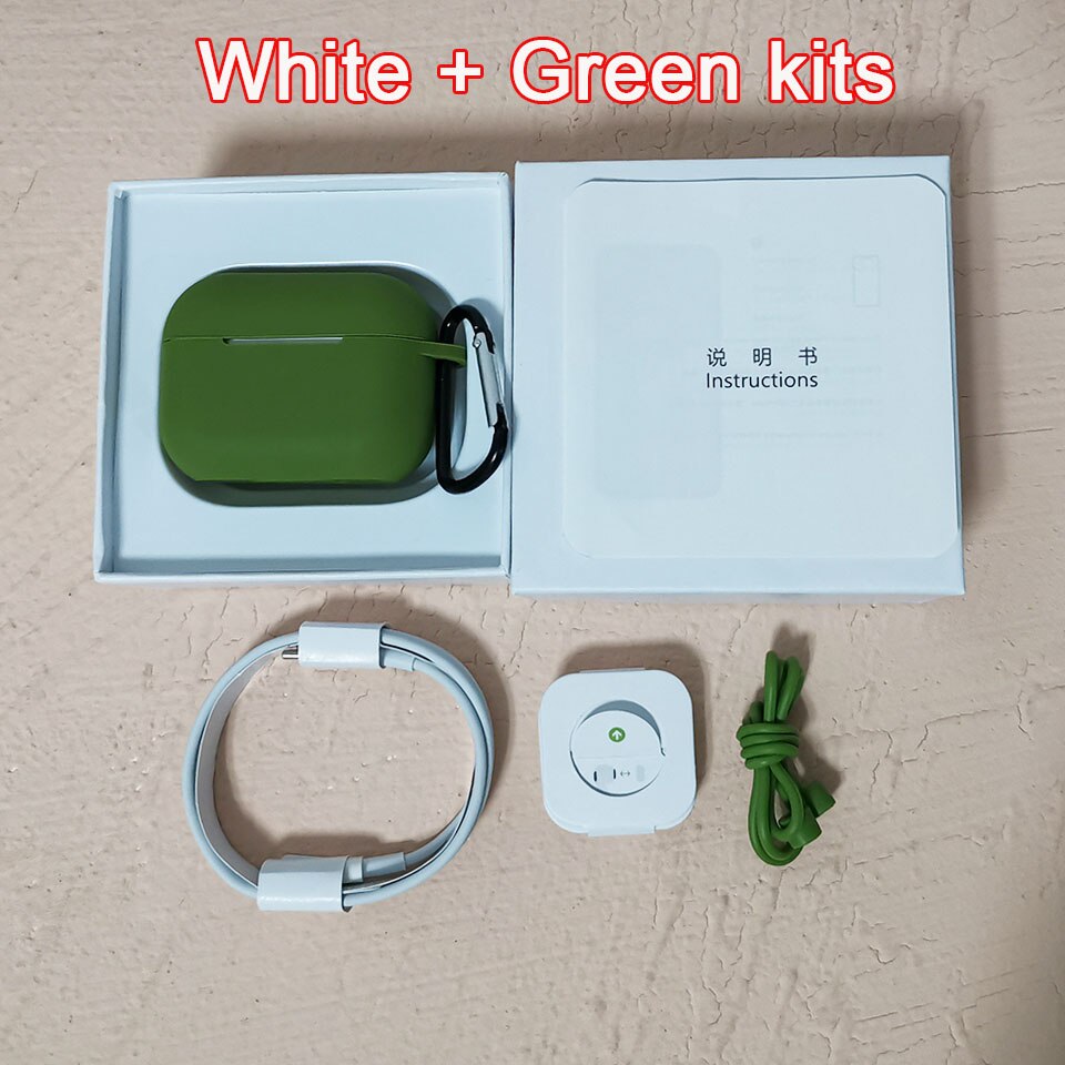 1:1 ANC i990000 Plus TWS Wirelesss Bluetooth Kopfhörer Noise cancelling & Transparenz Ohrhörer Super Bass PK i9000 i900000 Pro: White Greencase