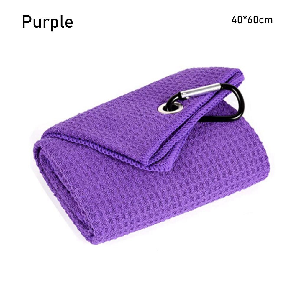 1PC Pure Color Towel Microfiber Cotton Golf Towel With Carabiner Hook Cleans Clubs Golf Towel Hands Cleaning Towels 30*50cm