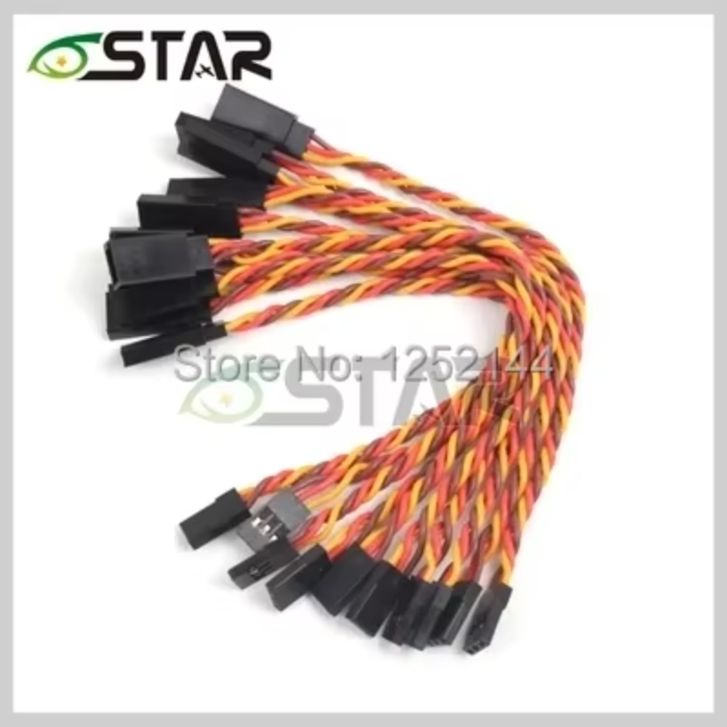 22AWG 60-adriges gedrehtes Servo-Verlängerungskabel (10 Stück) Stecker auf Buchse für RC-Modelle ESCs Anti-Interferenz-Kabel