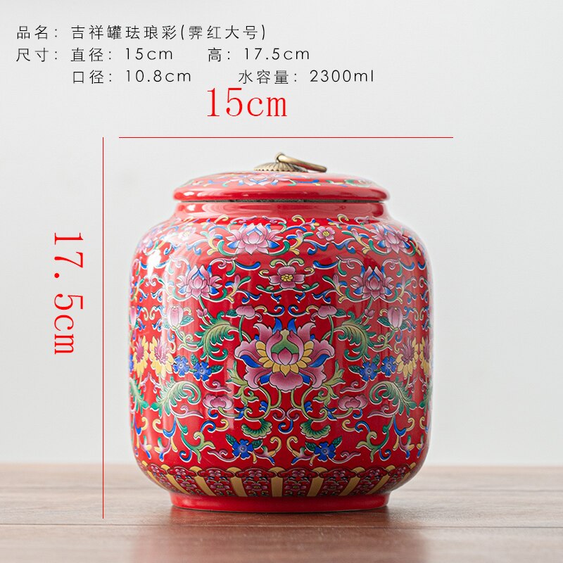 Chinese Style Blue and White Porcelain Tea Box Home Candy Nut Sealed Storage Jar Ceramic Candy Storage Jar Home Decor: F-large