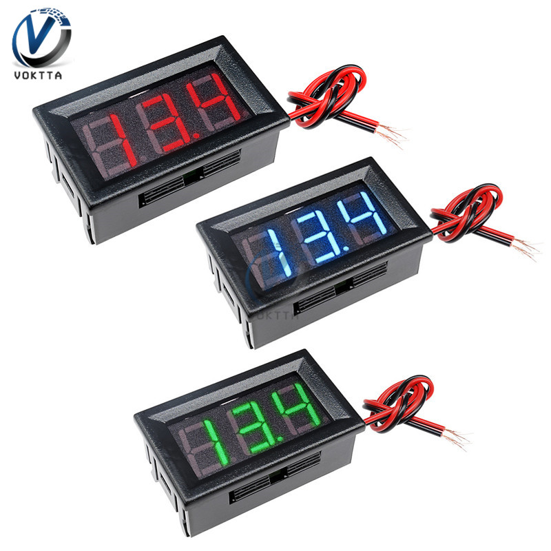 0.56 ''  dc 4.5v to 30v mini digitale voltmeter digitale voltmeter spanning led paneelmeter voor 6v 12v 24v elektromobiel motorfiets