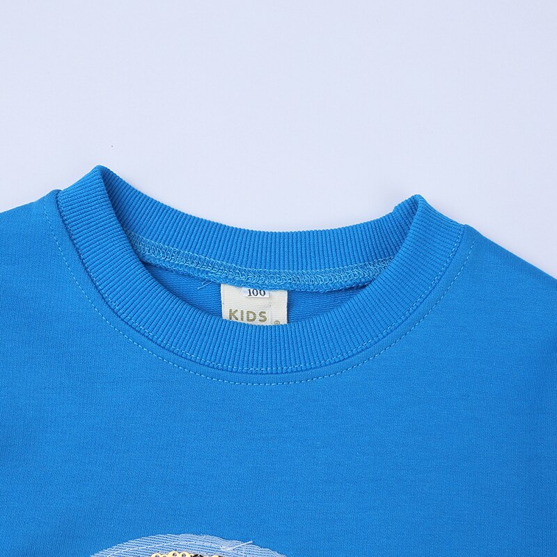Cartoon Pailletten Patroon Sweatshirts Kinderen Lange Mouwen Tops jongens T-shirt Trui Kinderkleding Lente Herfst XC-191