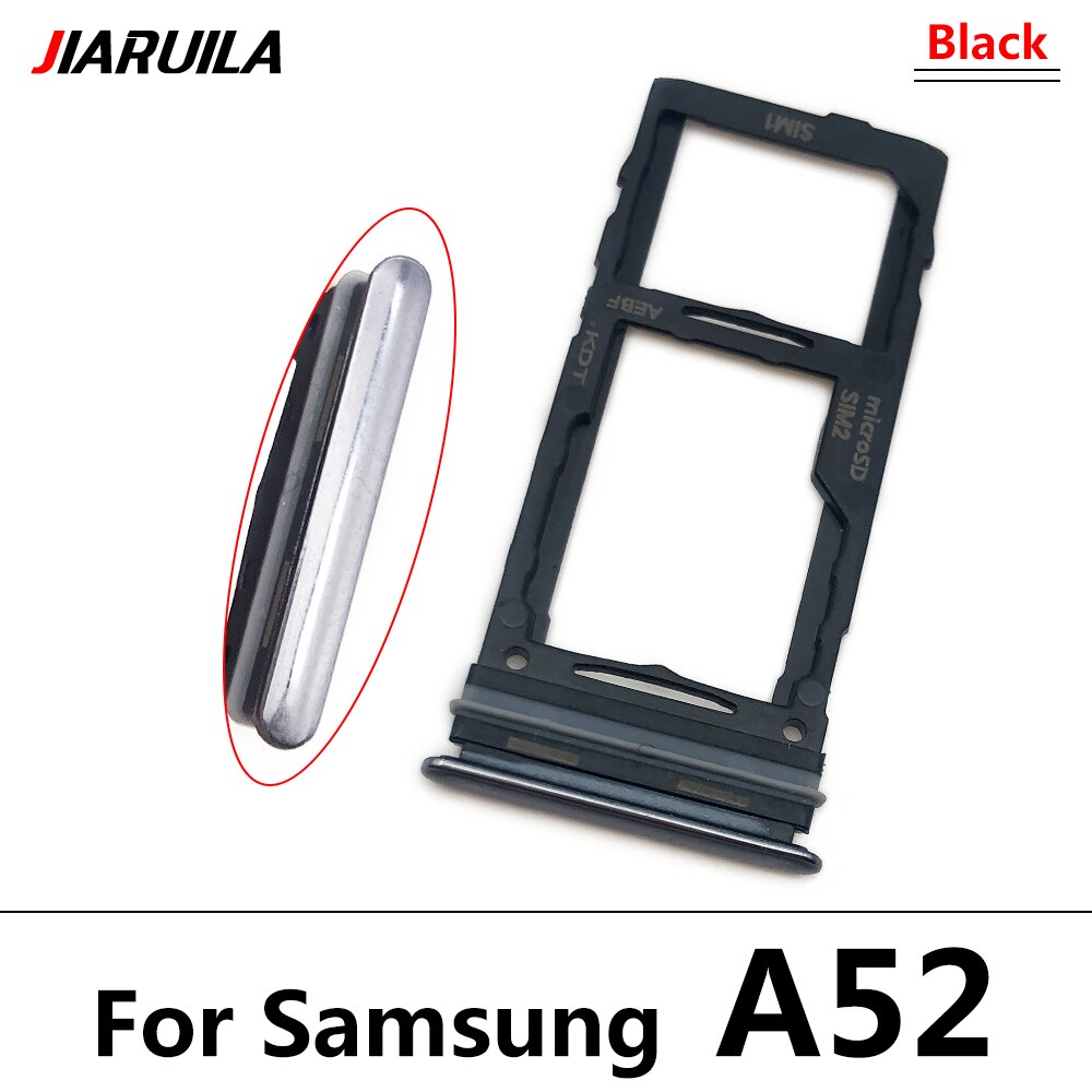Sim SD Card Tray For Samsung A52 A72 A32 SIM Chip Holder Slot Adapter Drawer Part: A52 Black