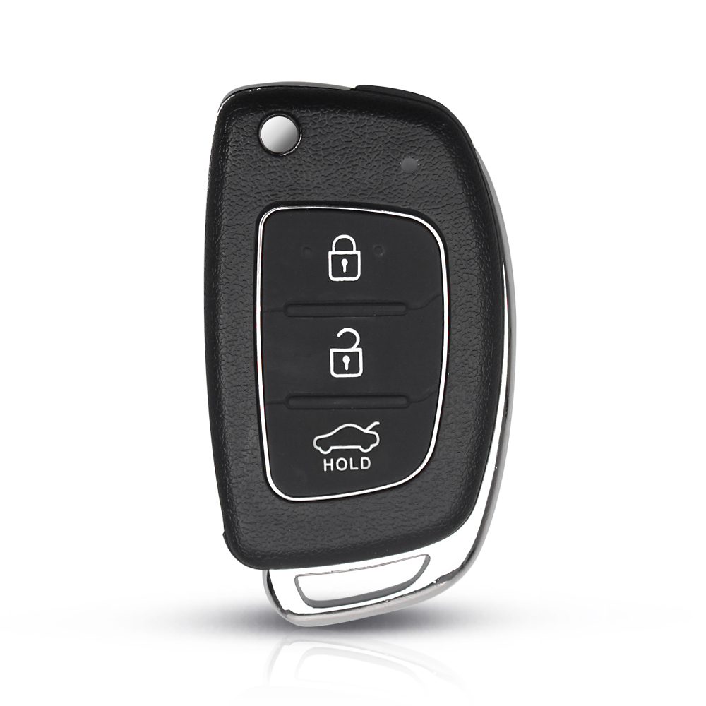 KEYYOU 3 botones Flip carcasa de llave a distancia de coche para Hyundai Santa Fe Solaris IX35 IX45 ELANTRA Santa Fe HB20 Verna