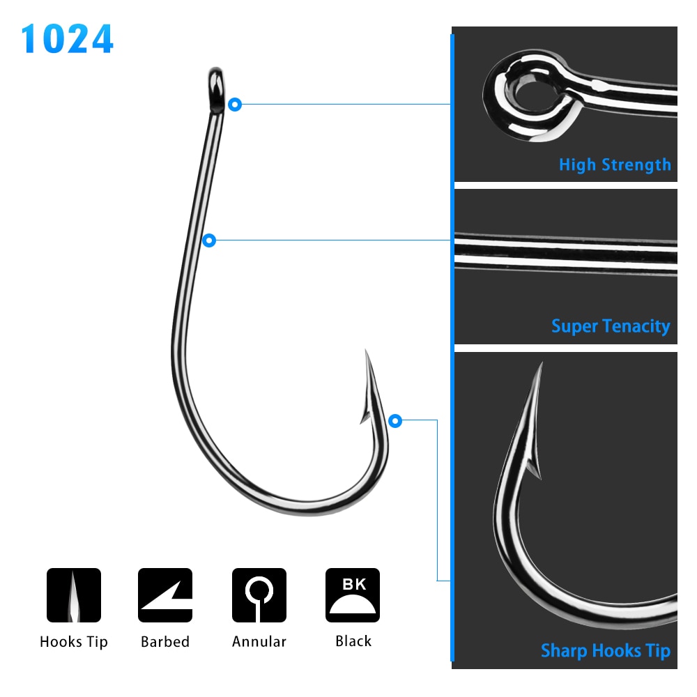 50pcs/lot Fish hook Fishing Hook High Carbon Steel 1/0#-7/0# Freshwater Fishing Bait Hook Carp Bass Pesca Tackle