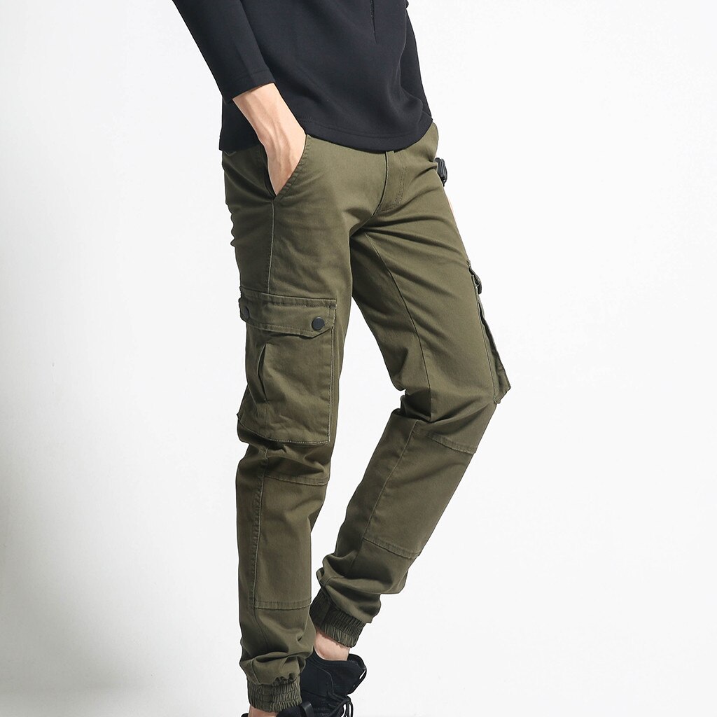 Arbejdstøj herre cool forårssæson fritidsbukser multi-pocket overalls sportsbukser joggingbukser 5.24