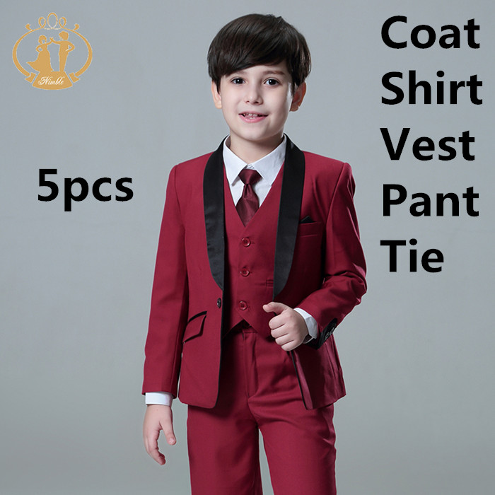 5 st/set pojkar kostymer för bröllop barn bal kostymer bröllop kostymer barn blazers pojkar kläder set pojke formell klassisk kostym: 11t