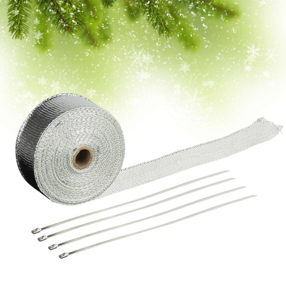 1 pc Exhaust Heat Wrap High Temp High Temperature Heat Insulated Downpipe Resistant for Water Heater: Silver