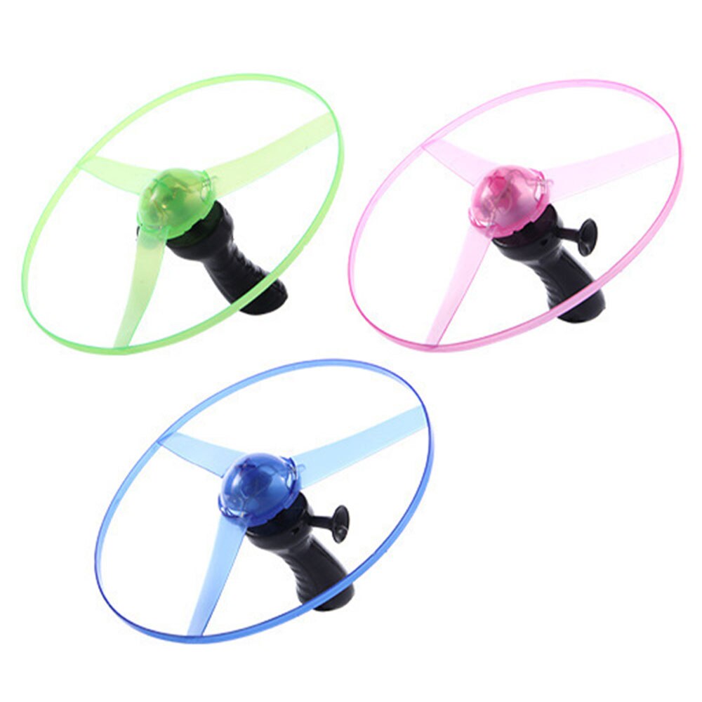 Trekksnor flash tallerken flyvende leketøy for barn barn pull string led lys opp flygende tallerken plate leker utendørs moro &amp; sport: Default Title