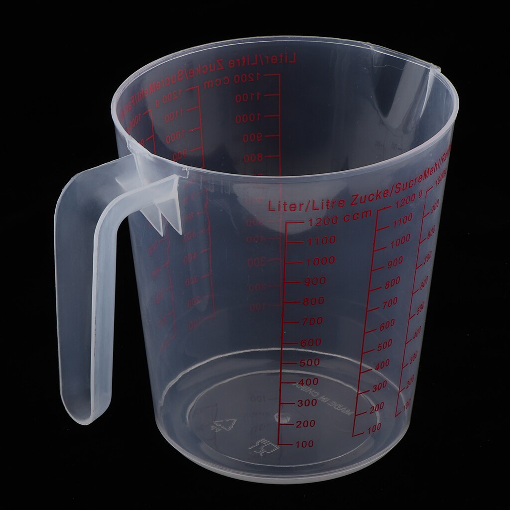 1 Cup Measuring Cup Beaker Measuring Tools Plastic Clear For Kitchen Cooking