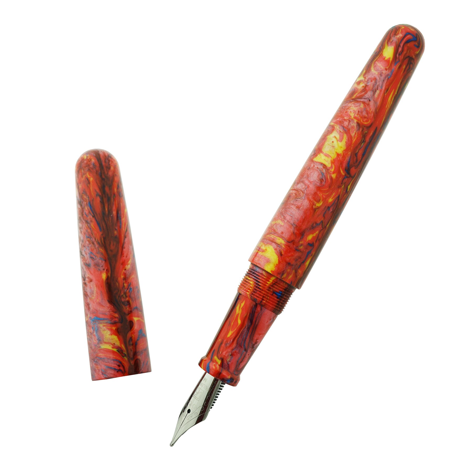 Fuliwen 017 Rode Hars Acrylicfountain Pen Big Size Inkt Pen Met Unieke Zilveren Snake Ring Ef/F/M nib Luxe Voor Office Home