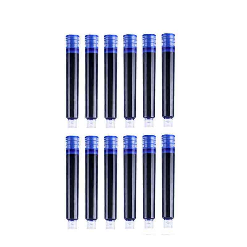 12Stck Farbe Bunte Tinte Sack Brunnen Stift Tinte Patronen füllt nach Tinte 3,4mm Blau Schwarz füllt nach Zeichnung Schule Büro liefert: 12PC Blau