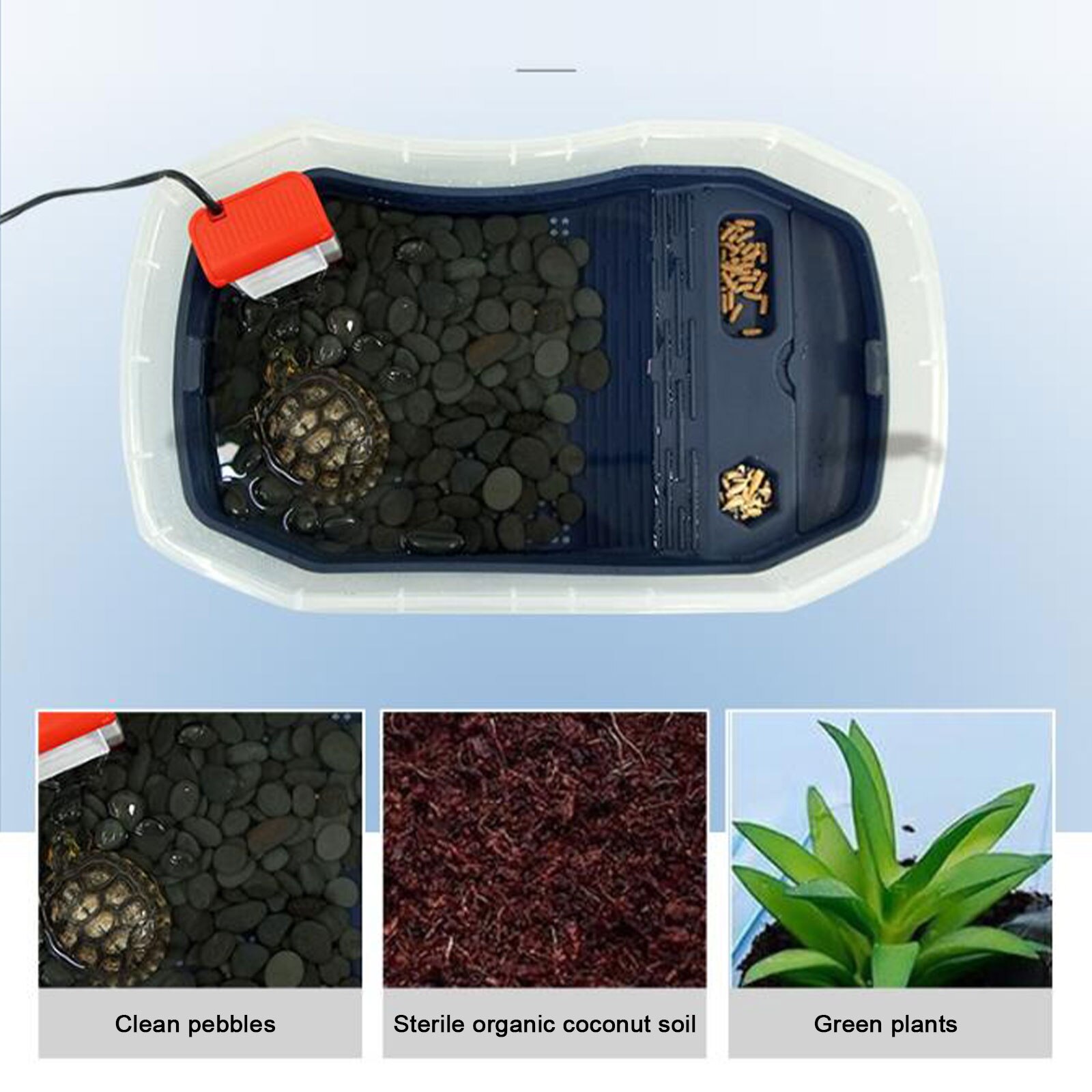 Turtle Tank Aquarium Tank Cleaner Dropper Filter Layer Villa Pet Bed Easy To Change Water Large Amphibious Tank Pet Lover