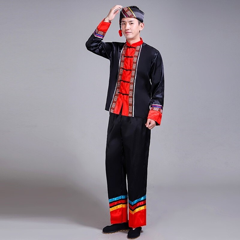 Hmong men clothes national Chinese folk dance thnic modern hmong clothes dance costumes classical hmong clothes FF1526