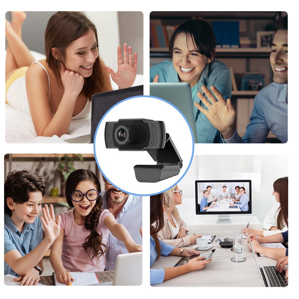 HD 1080P PC Networks USB Camera Built in Microphones for Laptops Desktops Computer @M23