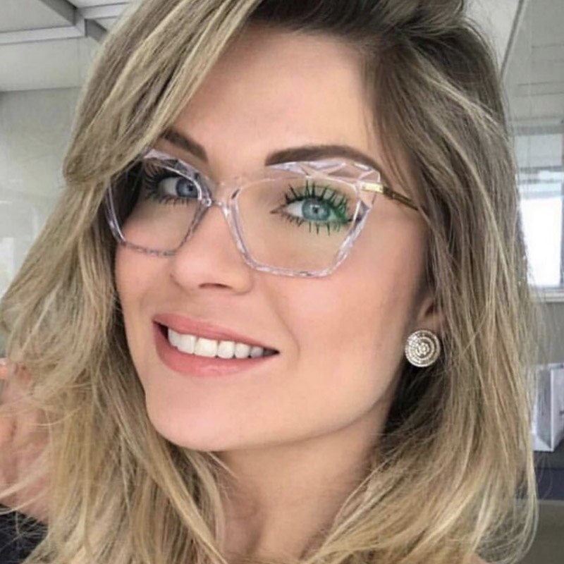 Lady Cat Eye Glases Mode Kristal Lente Been Helder... – Grandado