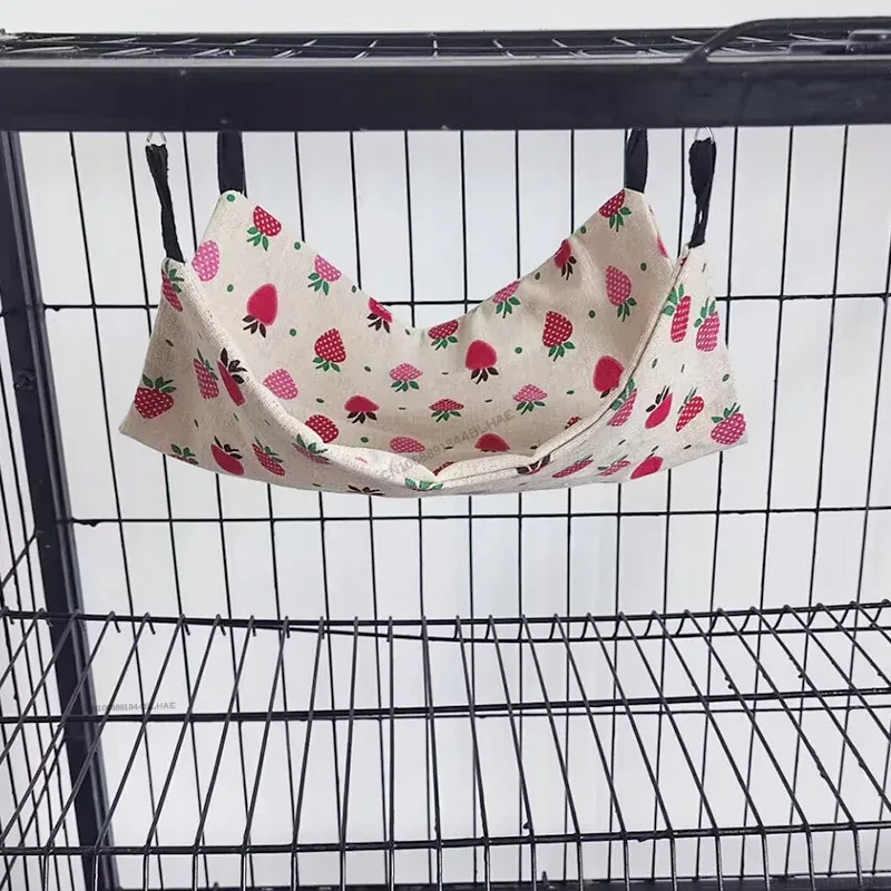Hamac en peluche pour Hamster, petit Animal, Double couche, sac de couchage épais, nid pour animaux de compagnie, Rat, écureuil, Cage suspendue pour maison: M / Brun foncé
