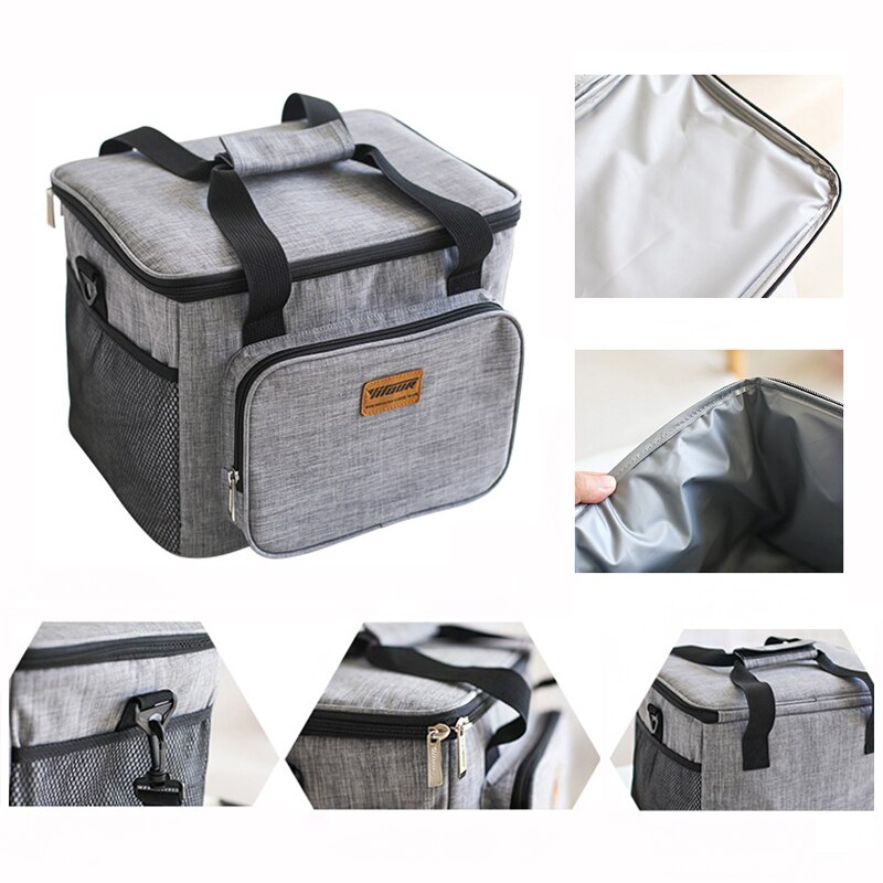 Bolsa de viagem térmica isolada, bolsa de viagem oxford térmica para almoço com refrigeração fresca gelo bolsa de ombro multifuncional para armazenamento de roupas