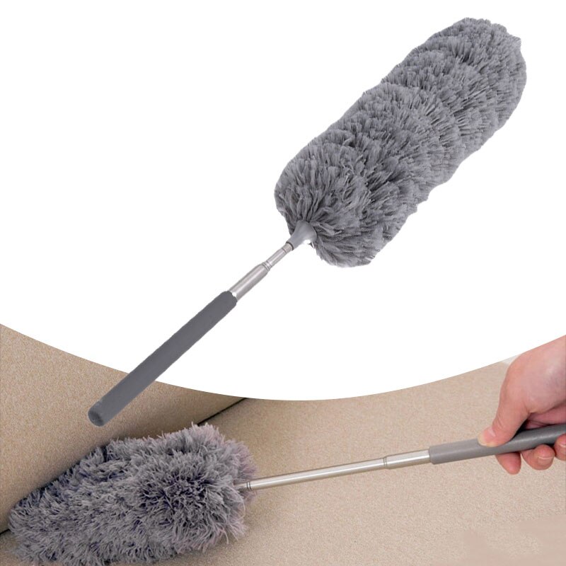 1x Long Handle Dusting Cleaning Brush Telescopic Extendable Feather Duster Bending Duster Brush Vent Detailing Removal Household