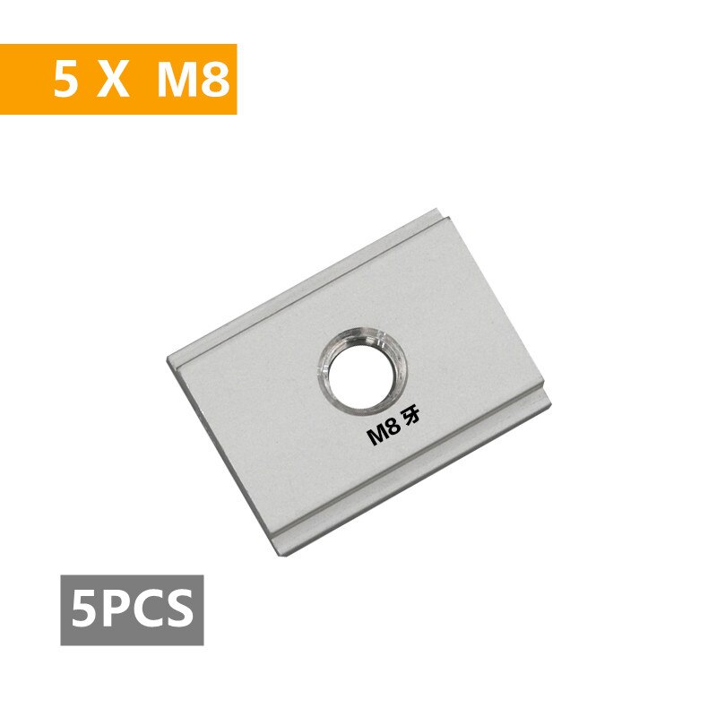 T Track Hold Down Clamps Double Cut Profile Universal T-Track Clamps Woodworking and T Track CNC Aluminum Alloy Router Clamps: 5pc M8 Slider