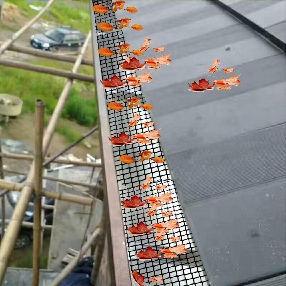 Gutter Guard Mesh Net Gutter Guard Gutters Leaf Protection Mesh Cover With Clip Hooks Roof Gutter Guard Filters Blockage Leaf