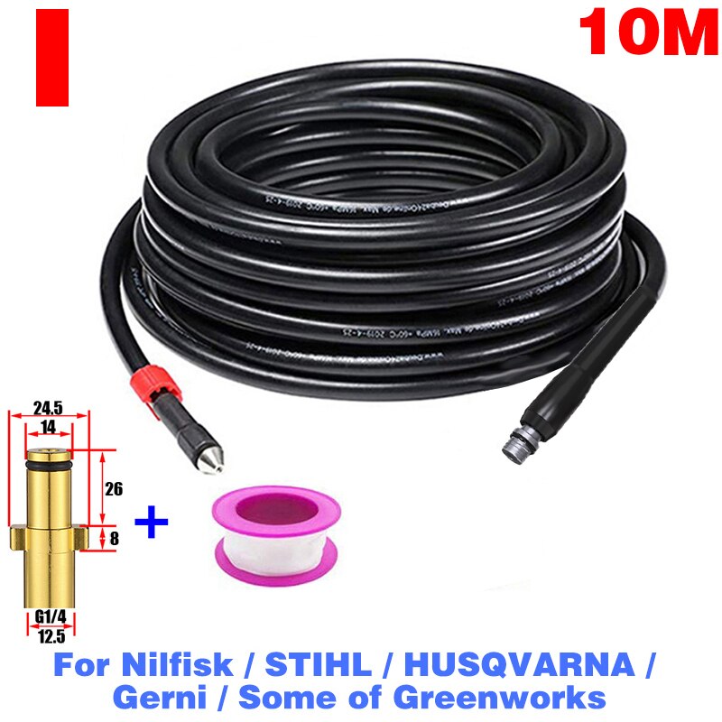 Tuyau de nettoyage de canalisations de furet de ROUE, tuyau d&#39;évacuation d&#39;eau pour Karcher Bosch Nilfisk Parkside, accessoires de lavage: I