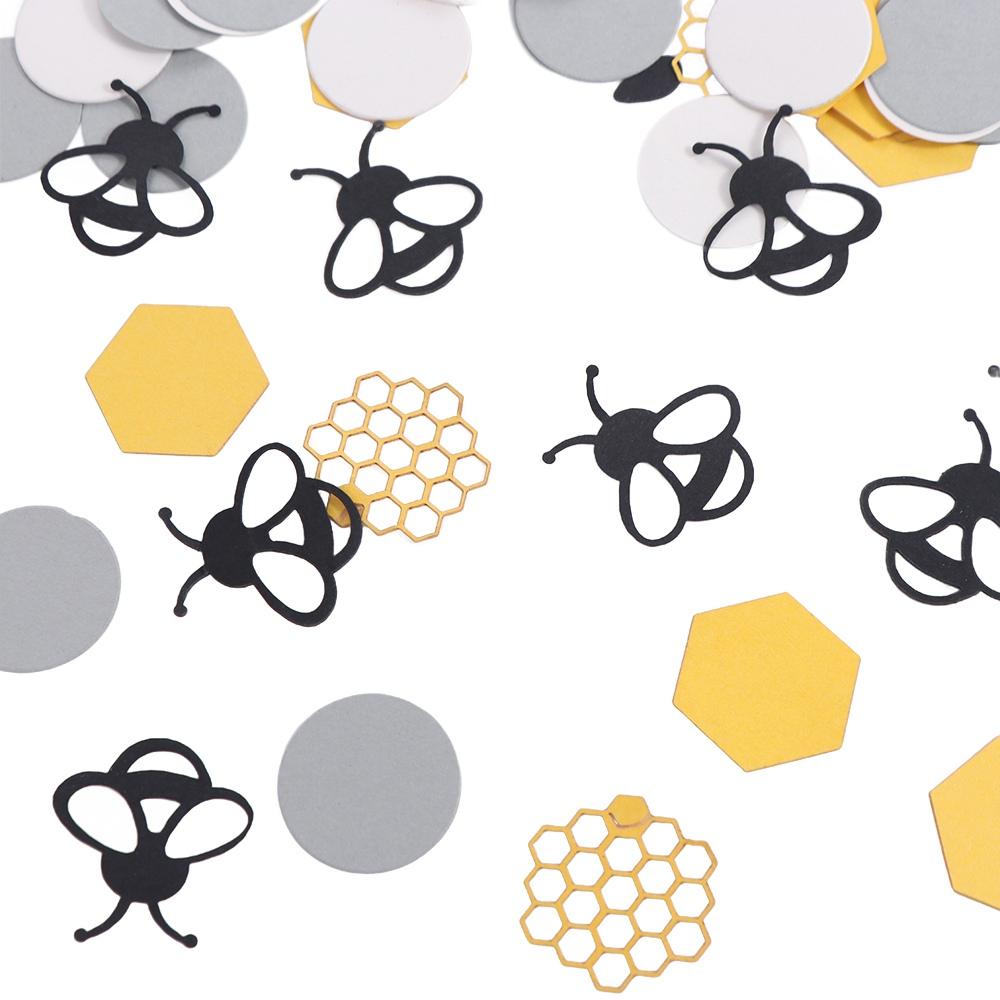 100pcs Black Golden Bee Hive Confetti Paper Honeyc... – Grandado