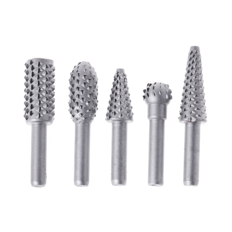 5 sztuk stalowe obrotowe pilniki narzędzie robić drewna wiertarka elektryczna rękodzieło szlifowanie zadziorów: Szary