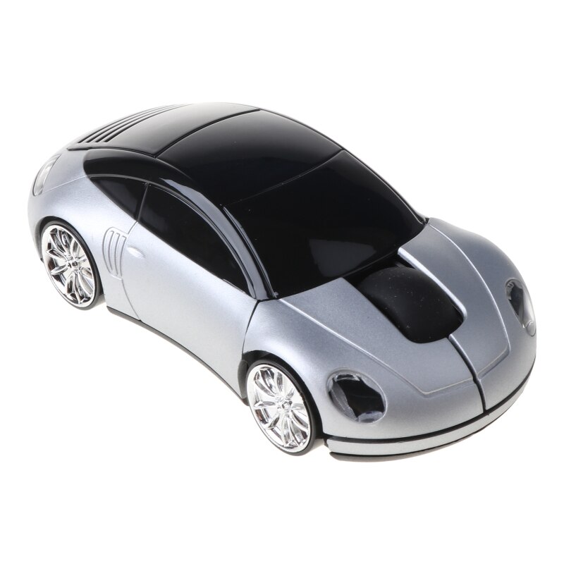 2.4G 1600DPI Mouse USB Receiver Wireless LED Light Car Shape Optical Mice: Silver
