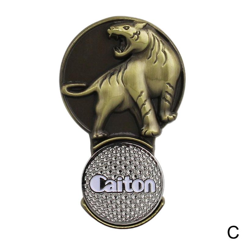 Zodiac Golf Cap Magnetic Absorption Innovative Hat Accessories Clip P1O1: Tiger-Brass