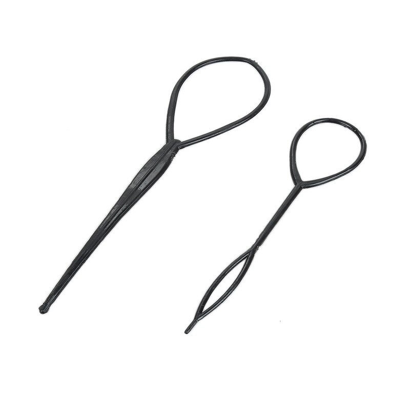 2 st/set hästsvansskapare plastögla stylingverktyg svart hästsvans hårfläta plast magisk hästsvans styling maker clip tool