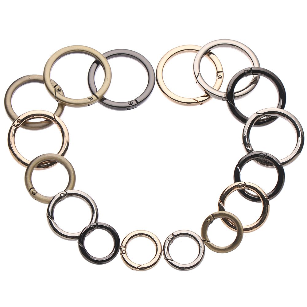 Black gold silver Round Push Trigger Snap Clasp Clip Carabiner Purses Handbags Bag Belt Buckle Spring O-Ring Buckles