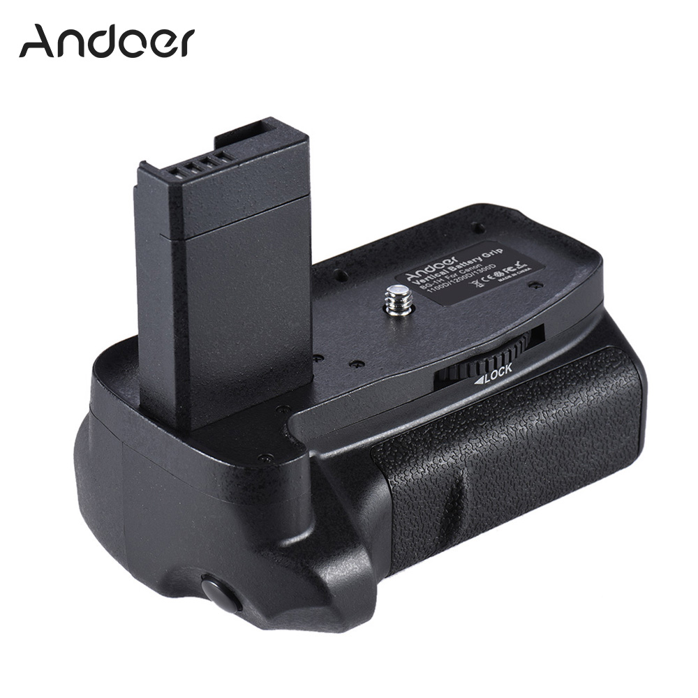 Andoer Vertical Battery Grip Compatible with LP-E10 Battery for Canon EOS 1100D 1300D / Rebel T3 T5 T6 / kiss X50 X70 DSLR C