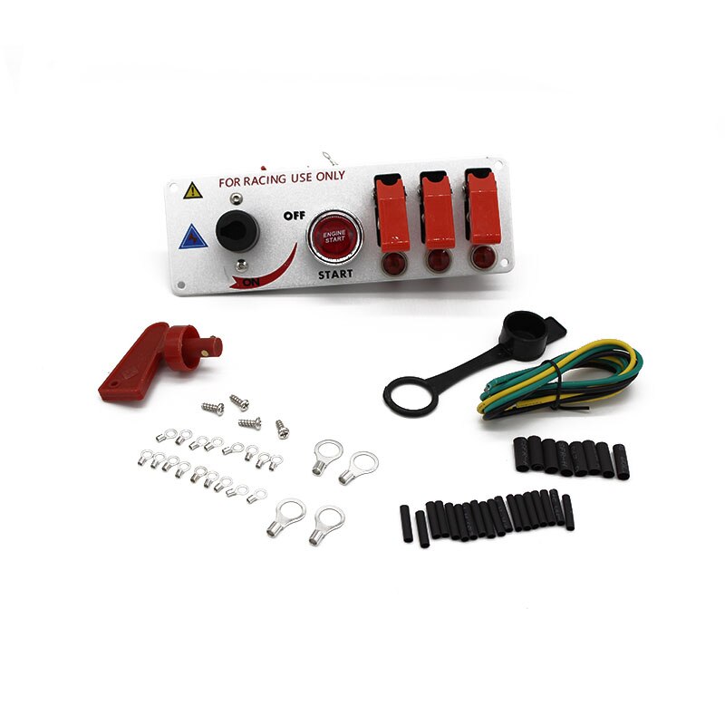 12V Racing Ignition Switch Panel LED Toggle Ignition Switch Panel Engine Start Button Kit