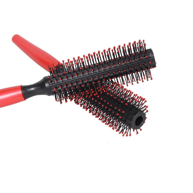 1pcs anti-static cylindrical bristle curly hair styling round comb, nylon teeth massage roller comb