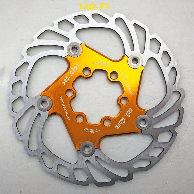 Bicycle Brake Disc Floating Rotor MTB Gravel Road Bike 140/160/180/203mm Mountain Bike Hydraulic Disc Brake Bike Parts: Gold 140mm