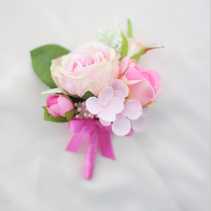 Iffo Handmade Peony Artificial bride Bouquet Pink & Pink Peony Holding flowers Bridesmaids Pink Peony Bouquet bridal: Groom corsage