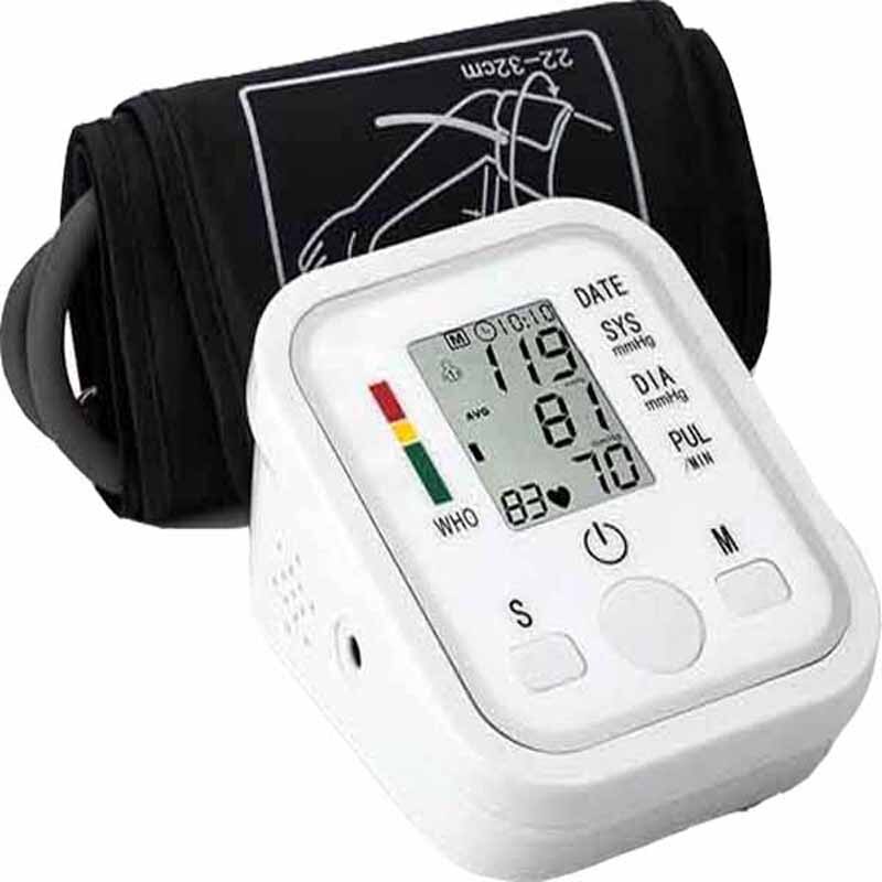 Digital Arm Blood Pressure Pulse Monitor Gauge Measuring Machine Meters LCD Automatic Uppere sphygmomanometer for heart nonvoice