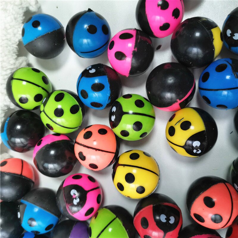 10 pièces balle rebondissante en caoutchouc jouets de plein air enfants jeux de Sport élastique coccinelle jonglage balles sautantes enfants jouet balle