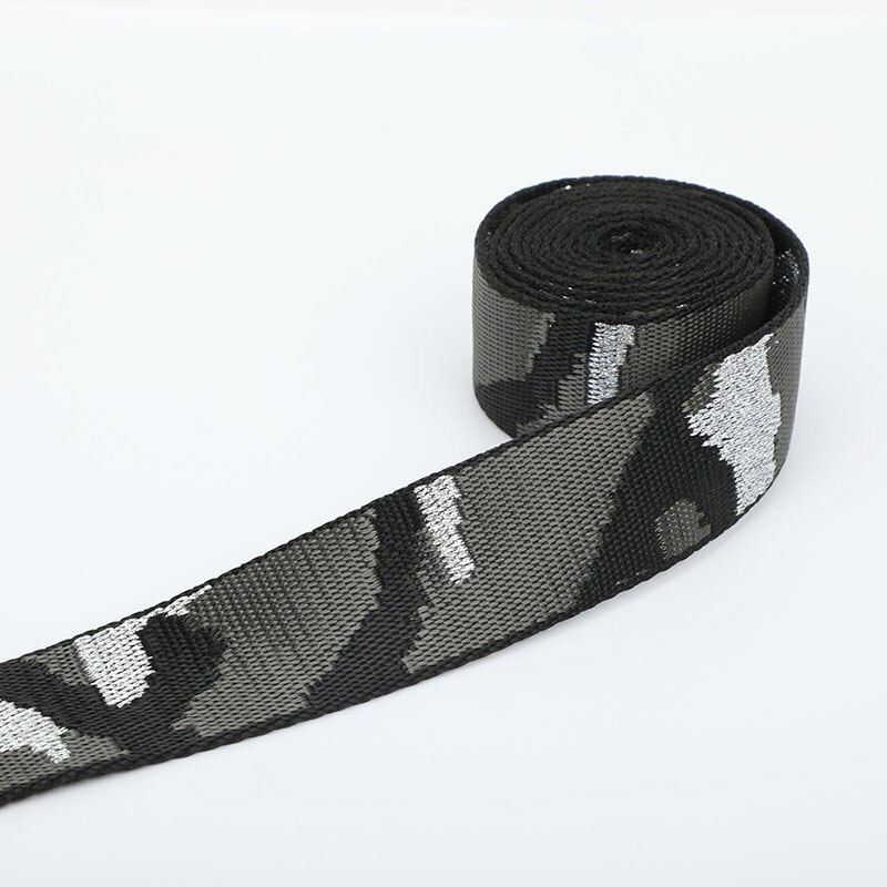 1 Yard Nylon Jacquard Singels 3.8Cm Breedte Zachte Dunne Lint Naaien Materiaal Voor Tas Riem Riem Diy Kleding Tape decor Craft: Camouflage grey