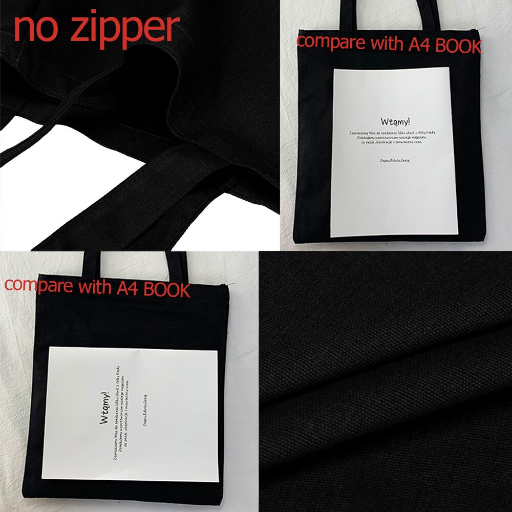 Vrouwen Canvas Zwart Shopping Tassen Grafische Bijpassende Doek Herbruikbare Grote Capaciteit Schouder Handtassen Mode Geen Rits Zakken